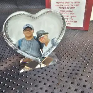 קריסטל לב עם תמונה